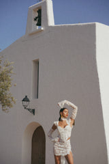 La Bonita Full Body Corset White Lace with Necktie