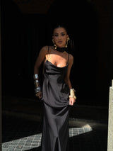 Nudo Long Dress Black Silk