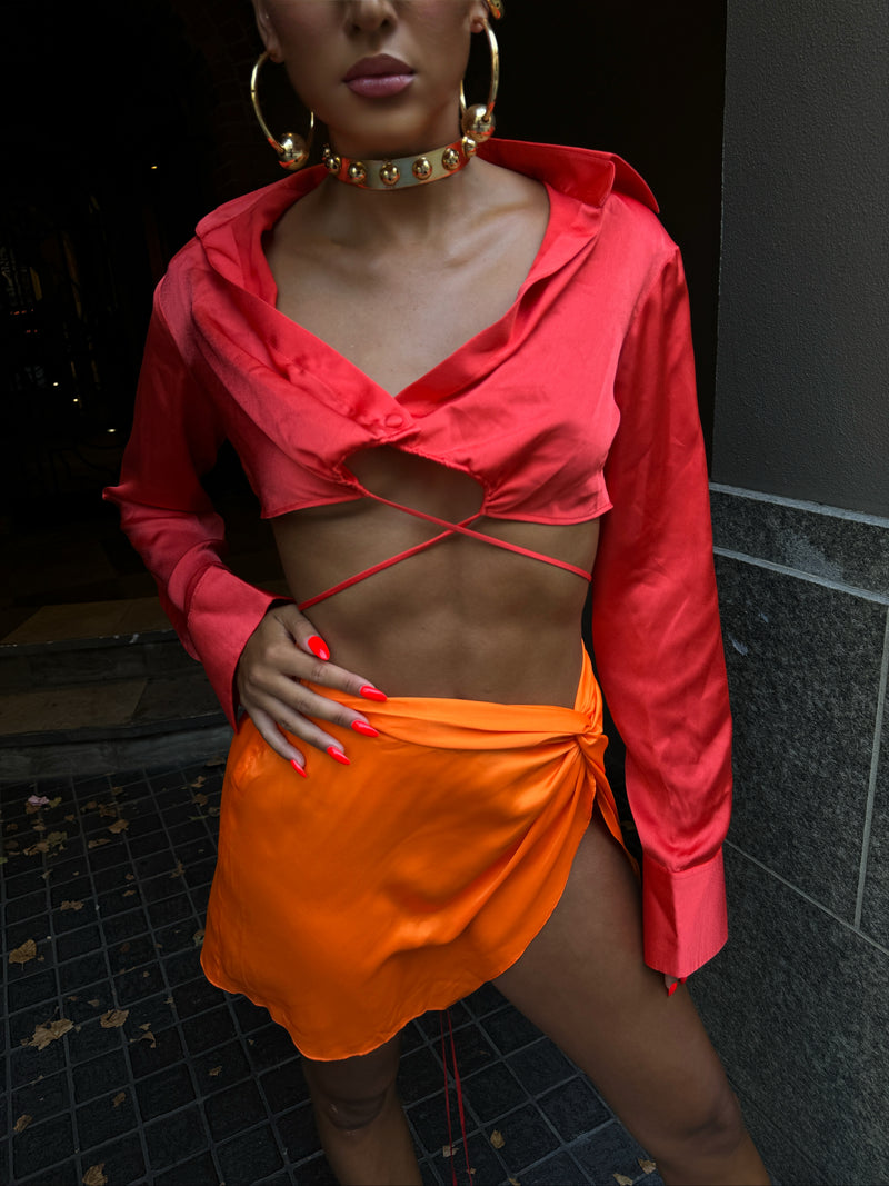 Tulum Mini Skirt Orange