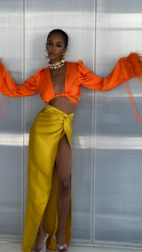 Nina Tulum Long Skirt Mustard Yellow