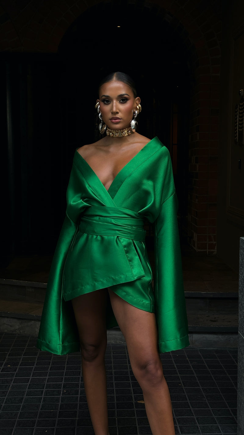 Rio Nina Robe Short Emerald Green