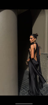 Nudo Long Dress Black Silk