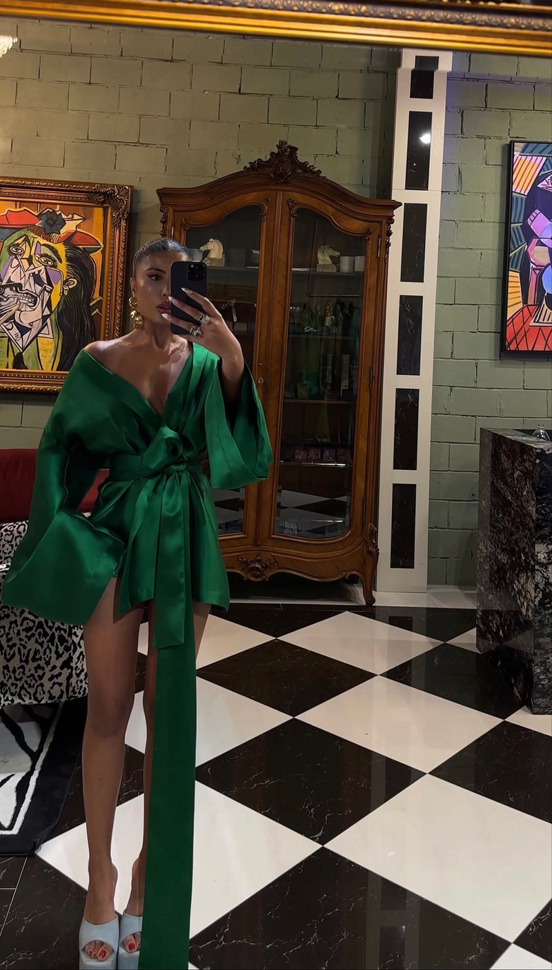 Rio Nina Robe Short Emerald Green