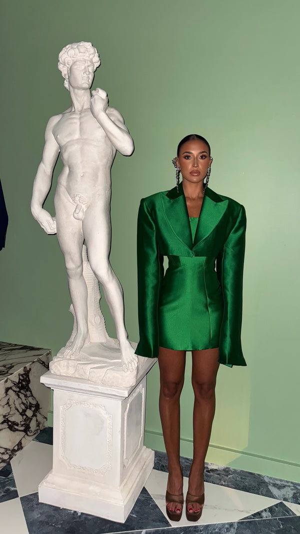 Andres Strapless Dress Emerald Green
