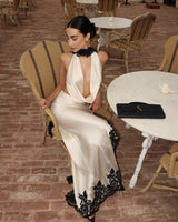 Rio Skirt Long Ivory And Black Lace