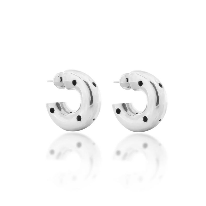 Paula Mendoza Medium Hoops Earrings Silver