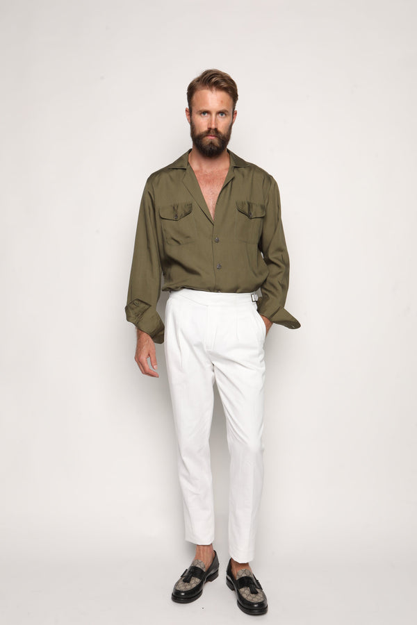 Massimo Safari Shirt Jacket Olive Green