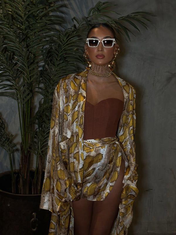 Tulum Mini Skirt Python Print