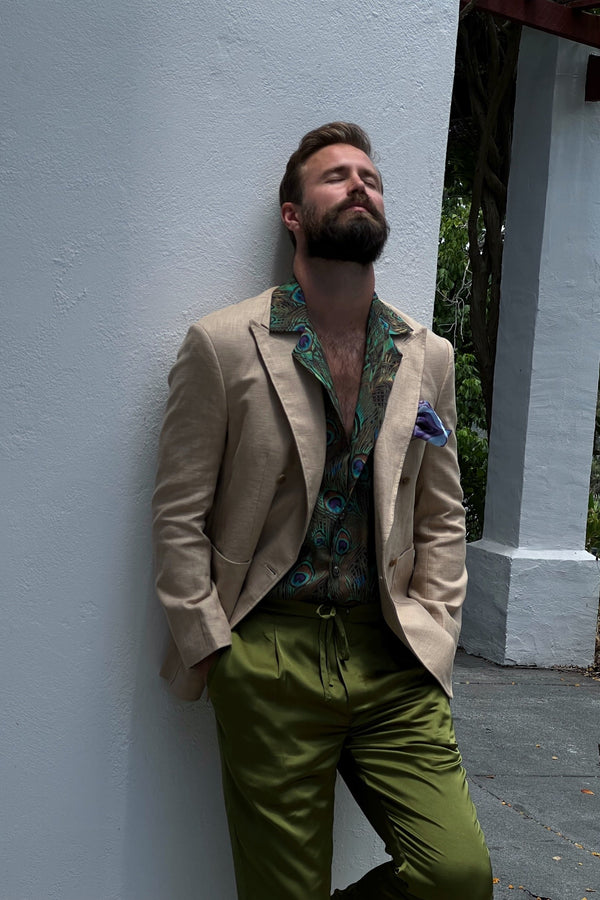 Miami Silk Shirt Peacock