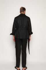 Safari Jacket Black Linen