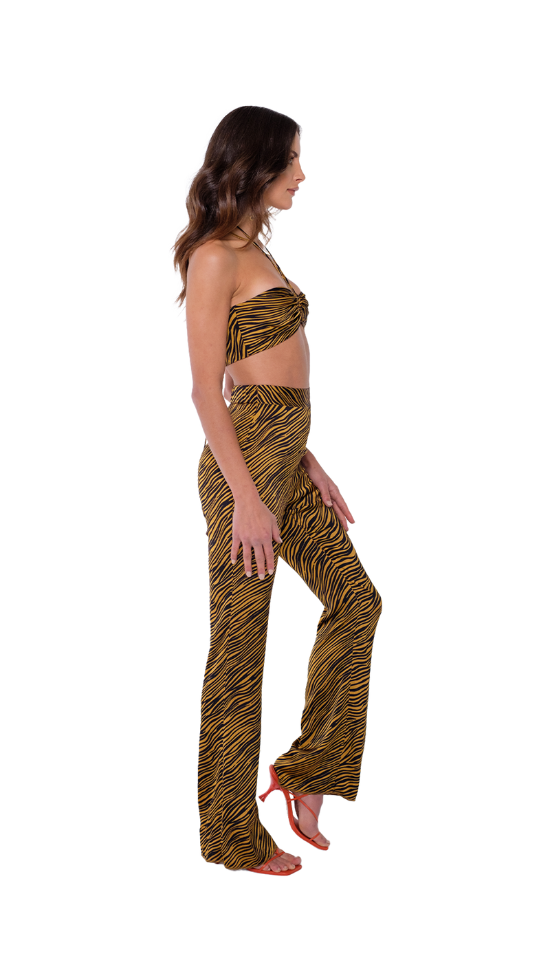 Tulum Flare Pants Gold Zebra