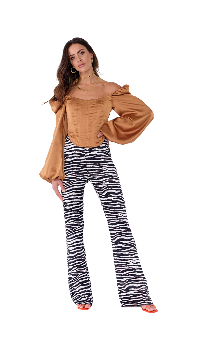 Tulum Flare Pants Zebra