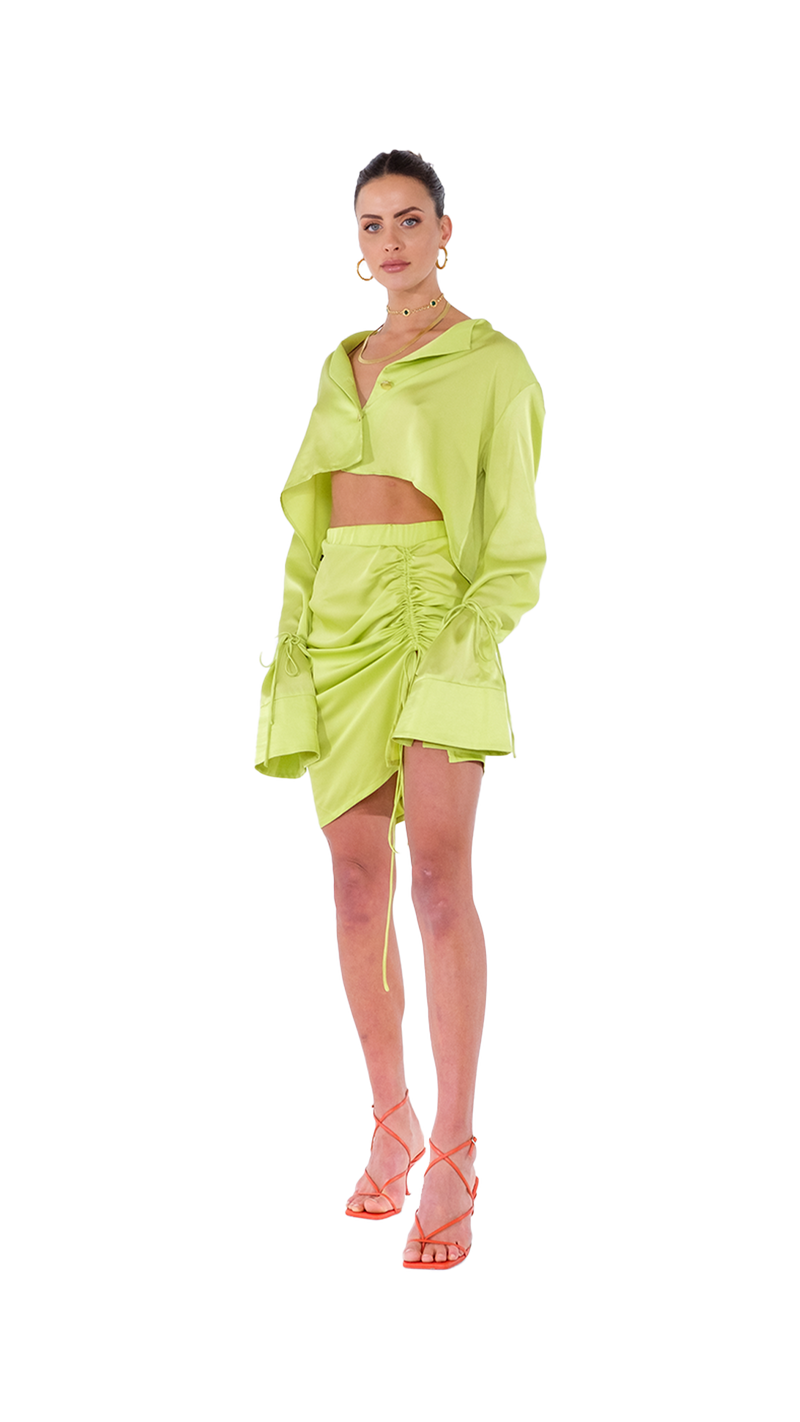 Palermo Wrap Skirt Lime Green