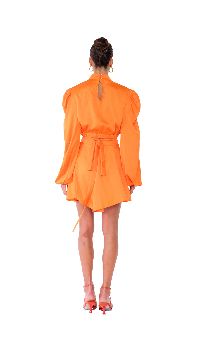 Palermo High Neck Blouse Orange