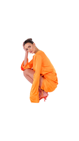 Palermo French Cuff Blouse Orange