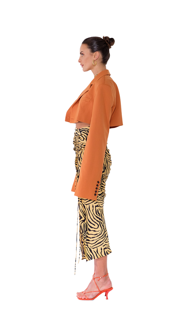 Tulum Roma Ruched Skirt Long Tiger