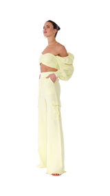 Philomena Corset Top Yellow Linen