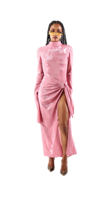 Exclusive Long Skirt with Buckle Detailing Pink