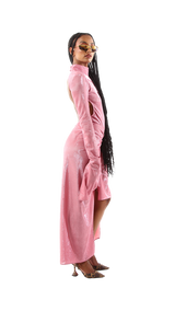 Exclusive Long Skirt with Buckle Detailing Pink