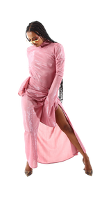 Exclusive Long Skirt with Buckle Detailing Pink