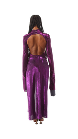 Exclusive Long Skirt with Buckle Detailing Purple