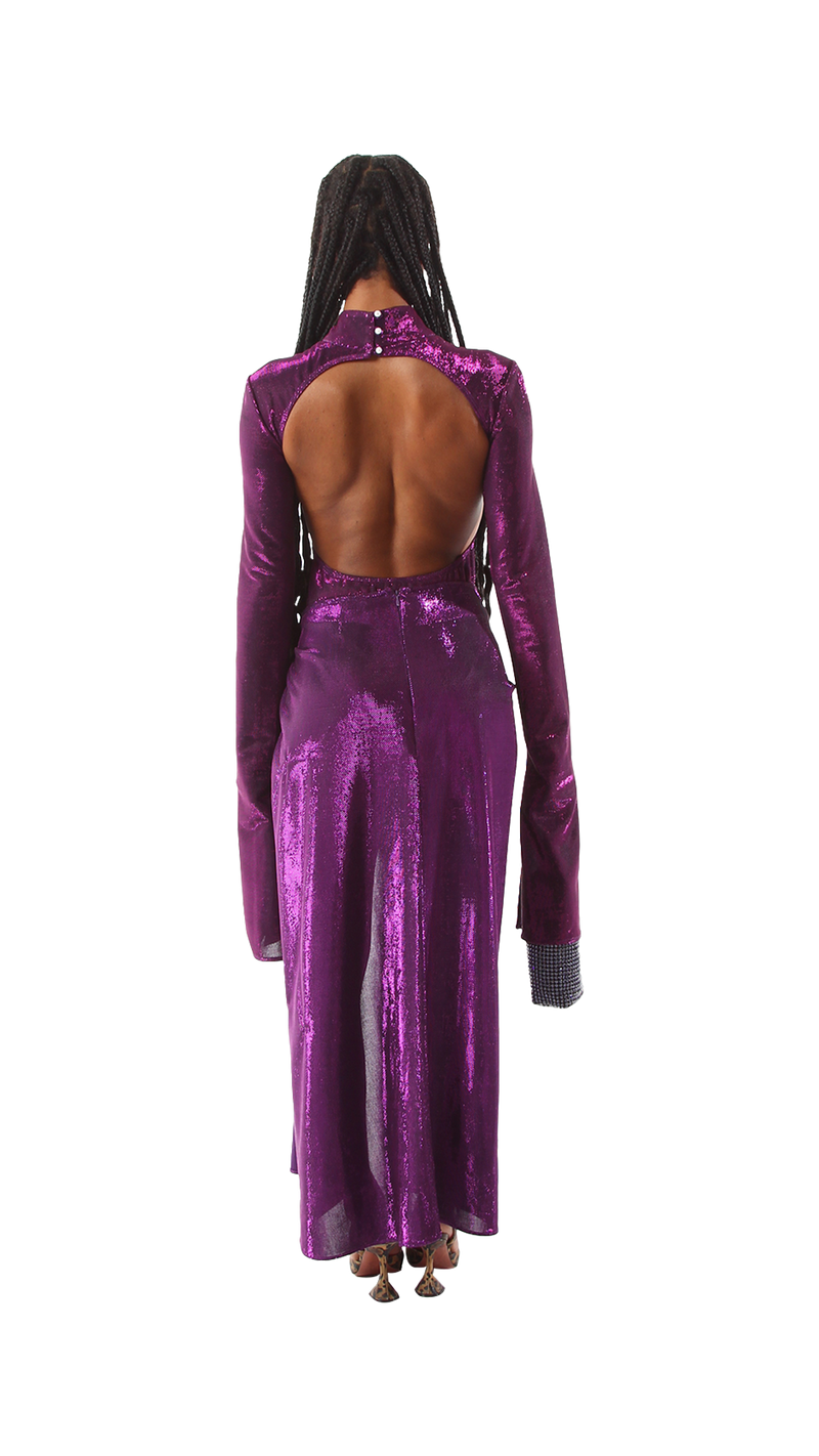 Exclusive Long Skirt with Buckle Detailing Purple
