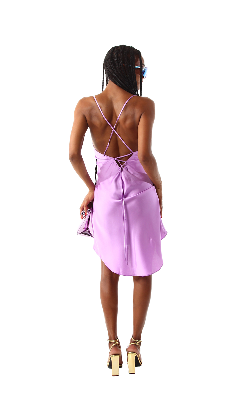 Tulum Mini Slip Dress Lilac