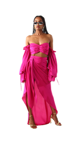 Mykonos Wrap Skirt Pink