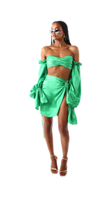 Tulum Mini Skirt Peacock Green