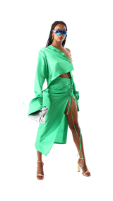 Palermo French Cuff Blouse Green