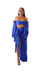 Mykonos Wrap Skirt Cobalt