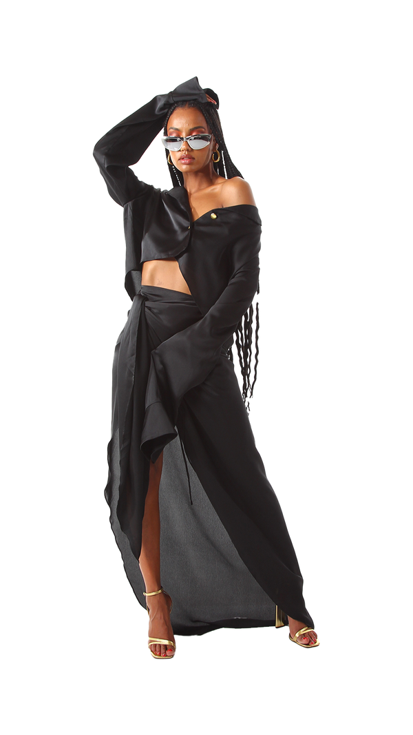 Palermo French Cuff Blouse Black