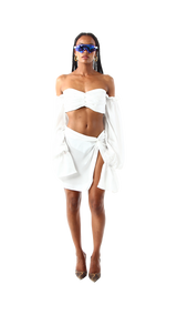 Tulum Mini Skirt White Linen