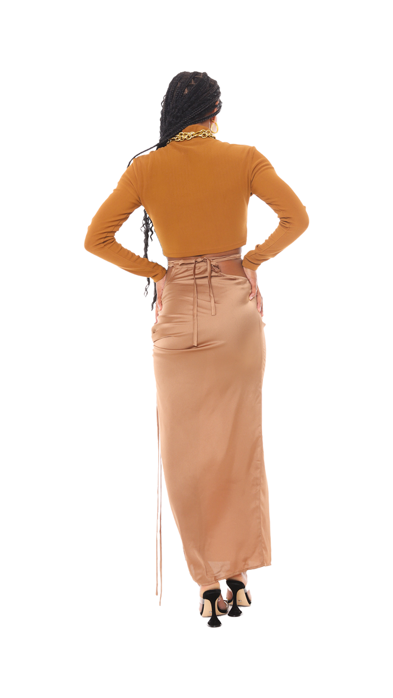 Desnudo Skirt Brown Silk