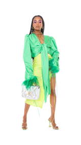 Tulum Feather Wrap Top Peacock Top