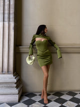 Femme Fatale Mini Zip Skirt Olive Green