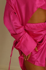 Palermo French Cuff Blouse Deep Pink