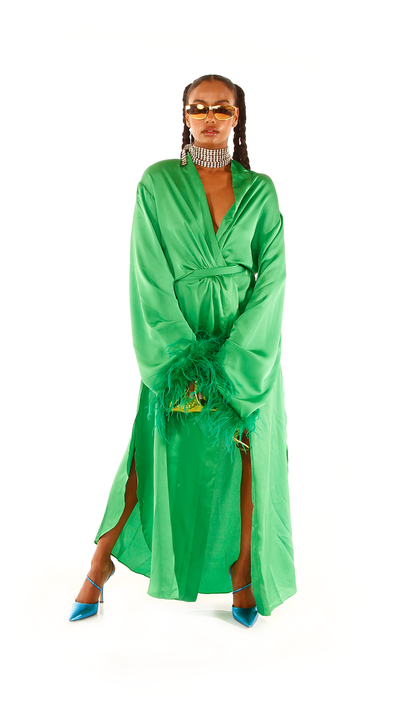 Rio Robe Long Peacock Green