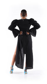 Aurieta Robe Dress Black Linen