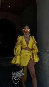 Nina Tulum Mini Skirt Mustard Yellow