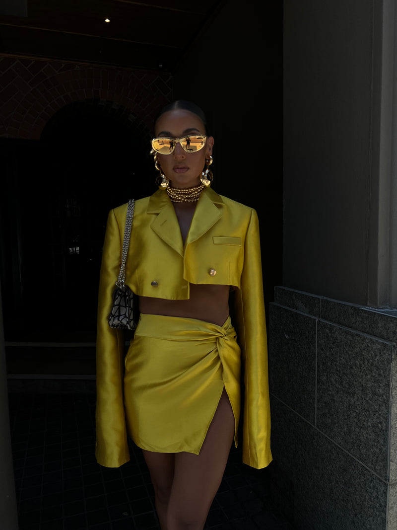 Nina Tulum Mini Skirt Mustard Yellow